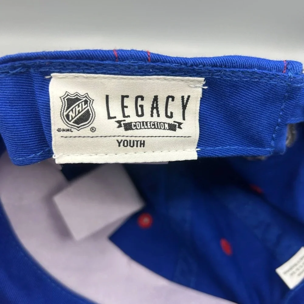 New York Rangers Hat Youth Blue Embroidered NHL Legacy Strap Back Cap Cotton New